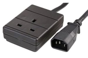 IEC C14 Plug to 10A UK Socket Power Lead, 0.5m
